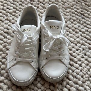 Mango Kids Sneakers in White with Gold Accents